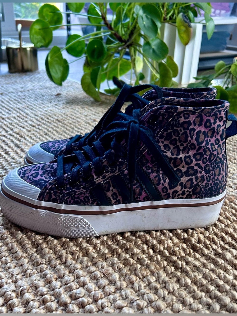 adidas Leopard Platform High-Top Sneakers
